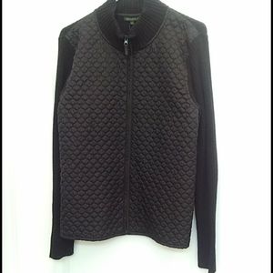 For Cynthia XL Black Ladies Zip Quilted Sweater Jacket -- Versatile!